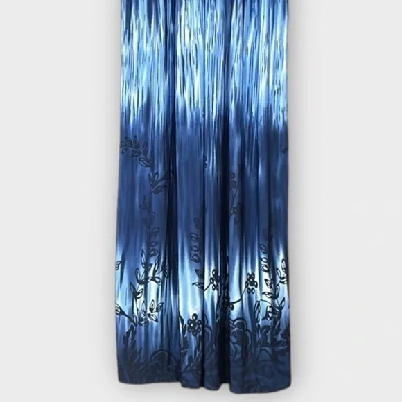 CM Resort Wear Beach Maxi Haltar Dress Blue Size XL - Picture 4 of 12